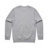 A light grey sweater with long sleeves and a rounded neckline. The back view shows a plain design with no additional details.
