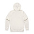 A light cream zip-up hoodie with a hood and long sleeves, featuring a plain back design.
