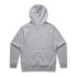 A grey hoodie with a hood and long sleeves, featuring a plain back design and fitted cuffs.