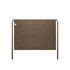 A brown canvas half apron featuring a large front pocket and ties on either side. It has a logo displayed.