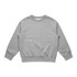 A grey jumper with a round neck and long sleeves. The design features a ribbed hem and cuffs.