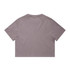 A heavy faded crop tee in a soft mauve colour, featuring a plain back and a subtle logo.
