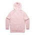 A pink hoodie featuring a hood and long sleeves, showcasing a plain back design.