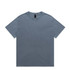 A heavy faded t-shirt in a soft grey colour, featuring a casual v-neck design and a small logo.