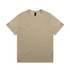 A beige Heavy Faded Tee made of cotton, featuring a simple design and a tag inside.