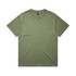A green faded T-shirt featuring a crew neckline and short sleeves. The shirt has a branding label.