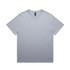 A light grey T-shirt with short sleeves and a branding label on the neck.