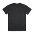 A black heavy tee with a casual design and a visible logo on the back.