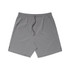 Active shorts in a muted grey colour, featuring an elastic waistband and a drawstring, with side slits for comfort.