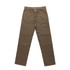 Canvas cargo pants in a muted brown colour with multiple pockets and an elastic waistband. Features branding.