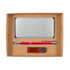 A cardboard gift set containing a power bank, a red pen, and a USB flash drive, all neatly arranged in a brown box.