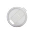 A coffee cup lid, clear and designed to fit a reusable coffee cup, featuring a sliding opening for sipping.