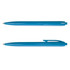 A set of Javelin pens in bright blue, featuring a smooth plastic design and a clip for easy attachment.