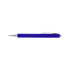 A purple plastic pen with silver accents and a clip. It features a sleek, smooth design.
