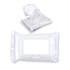 Aqua Wet Wipes pack in white, featuring a resealable lid with wipes partially pulled out.