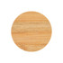 A round bamboo coaster with a smooth texture and natural wood finish. It features a small logo at the edge.