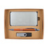 A cardboard gift set containing a power bank, a metallic pen, and a USB flash drive, all neatly arranged in a box.