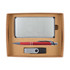 A cardboard gift set containing a power bank, a red pen, and a USB flash drive, all arranged neatly in a brown box.