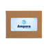 A brown kraft packaging box featuring a logo for Ampora Technologies. The box is simple and unembellished.