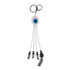 A custom-shaped light-up charging cable with a keyring, featuring a white eye design and three different charging connectors.