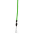 A bright green zipper lanyard with a black attachment clip and loop at the end.