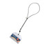 A black zipper lanyard featuring a clear PVC tag for identification or access purposes.