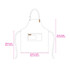 A white poly-cotton canvas full bib apron with a neck strap and a front pocket, featuring a branded logo.