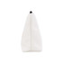 A white canvas cosmetic bag with a tapered design and a discreet logo on one side.