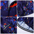 A sublimated long sleeve cycling jersey featuring a vibrant blue design with splashes of red and yellow. Includes a logo.