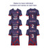 A navy and red sublimated sports singlet featuring options for individual names and numbers on the front. It has a logo.