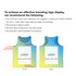 A promotional sports singlet in gradient blue and yellow, featuring branding areas on the front and back.