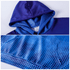 A unisex adult hoodie in shades of purple and blue featuring a dotted pattern and a hood. It has a logo.