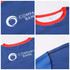 Men's long-sleeved T-shirt in blue and red, made of polyester and spandex, featuring a logo.