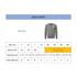 A size chart for a unisex 100% cotton V-neck sweater in grey, displaying various sizing options and measurements.