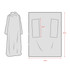 A 100% polyester sublimated front wear blanket in grey, featuring cut-out arm openings and a hood.
