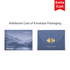 A blue envelope packaging with a mountain landscape design on the front and a decorative closure. Features a logo.