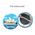 A round button badge featuring the Sydney Opera House in vibrant colours, with a pin back for attachment.