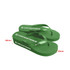Green rubber thongs with a textured sole and a branded logo. They feature a classic flip-flop design.