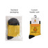 Ankle custom pattern woven bamboo socks in yellow and black, presented in standard packaging with a custom header card.