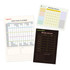 Three pages of planners include a 2025 yearly planner in pastel colours, a monthly planner in light green, and a weekly planner in black.