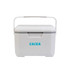 A 6L white cooler box with a handle and a logo on the front.