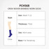 A pair of crew woven bamboo work socks in purple, featuring a logo and detailed specifications.
