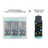 A pack of three pairs of blue and green thermal socks with a fun pattern and a logo, in biodegradable packaging.