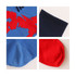 Knee high football socks featuring a blue and red custom pattern, with sections showing ribbed and smooth textures.
