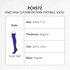 Knee high custom pattern football socks in navy blue, featuring a logo and designed for adults size 7-12.