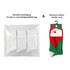 Three pairs of coral fleece socks in a biodegradable bag, featuring red and green designs, with a branding card option.