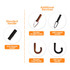 A variety of umbrella handles, including standard, EVA straight, wooden, and ABS options, displayed in circular sections.