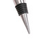 A wine stopper with a metallic silver tip and a black rubber grip, designed for sealing bottles.