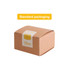 A brown cardboard box with a cheese-themed label, featuring standard packaging for round cheese shape candles.