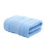 A blue bamboo fiber towel neatly folded, designed for leisure and gym use, with a textured surface.
